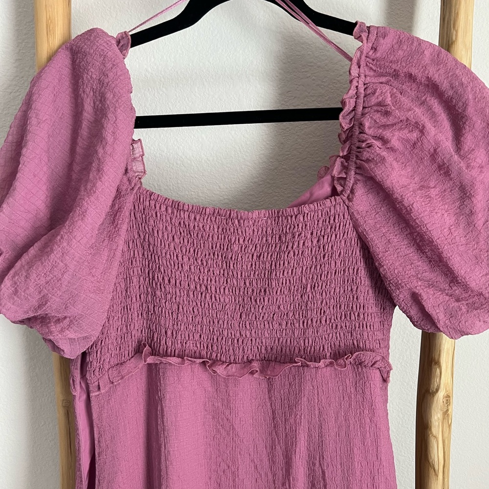 Astr The Label Roco Puff Sleeve Midi Dress In Orchid View 5